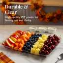 Prestee 12-Pack Serving Tray - 9x13 Inches Disposable Rectangular Plastic Food Tray for Parties and Events - Clear Platters for Dessert Table Displays, Appetizers, Snacks, and More
