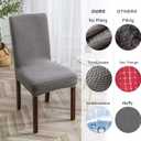 Genina Waterproof Chair Covers for Dining Room Set of 4 Kitchen Chair Covers Parson Dining Chair Slipcover,Gray