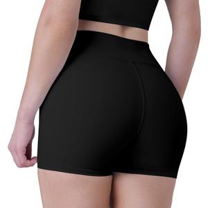 Women's Biker Shorts - High Waisted Yoga Gym Workout Running Shorts with Tummy Control (S)