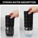 Homaxy 100% Cotton Terry Kitchen Towels(Black, 20 x 28 inches), Checkered Designed, Soft and Super Absorbent Dish Towels, Large 4 Pack