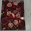 Ling's moment 6pcs Wedding Wrist Corsage Artificial Flowers, Girl/Mother Homecoming Prom Corsages Wristlet Decor,  Burgundy Dusty Rose