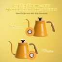 Harriet Gooseneck Kettle with Thermometer for Pour Over Coffee and Tea, 37 fl oz, Stainless Steel, Durable 3-Layer Base, Ideal Spout for Precision Pouring, Compatible with all Stove Tops, Yellow