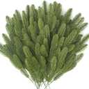 50 Pcs Artificial Pine Branches Fake Greenery Plants Pine Picks DIY Accessories for Garland Wreath Christmas and Home Garden Decor