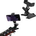 LMS Guitar Phone Mount Black Clamp Install Clip On 360 Rotating Ball Head Suitable for 5.5cm to 7.5cm Handset Versatile Functionality Multipurpose Use