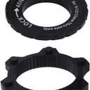 Bicycle Center Lock Adapter with Lock Ring Aluminum Alloy Centerlock Adaptor 6-Bolt Disc Brake Rotor Adapter Hub Spacer Bicycle Accessories for Mountain/Road Bike 9/12/15mm hub axles (Black)