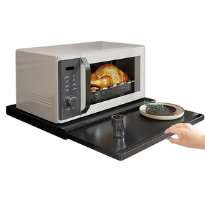 Microwave Pull-Out Cabinet Organizer Shelf, Kitchen Carbon Steel Microwave Oven Rack with Pull-Out Drawers & Shelves for Various Kitchen Appliances (Black) Microwave Pull-Out Cabinet Organizer Shelf, Kitchen Carbon Steel Microwave Oven Rack with Pull-Out Drawers & Shelves for Various Kitchen Appliances (Black)