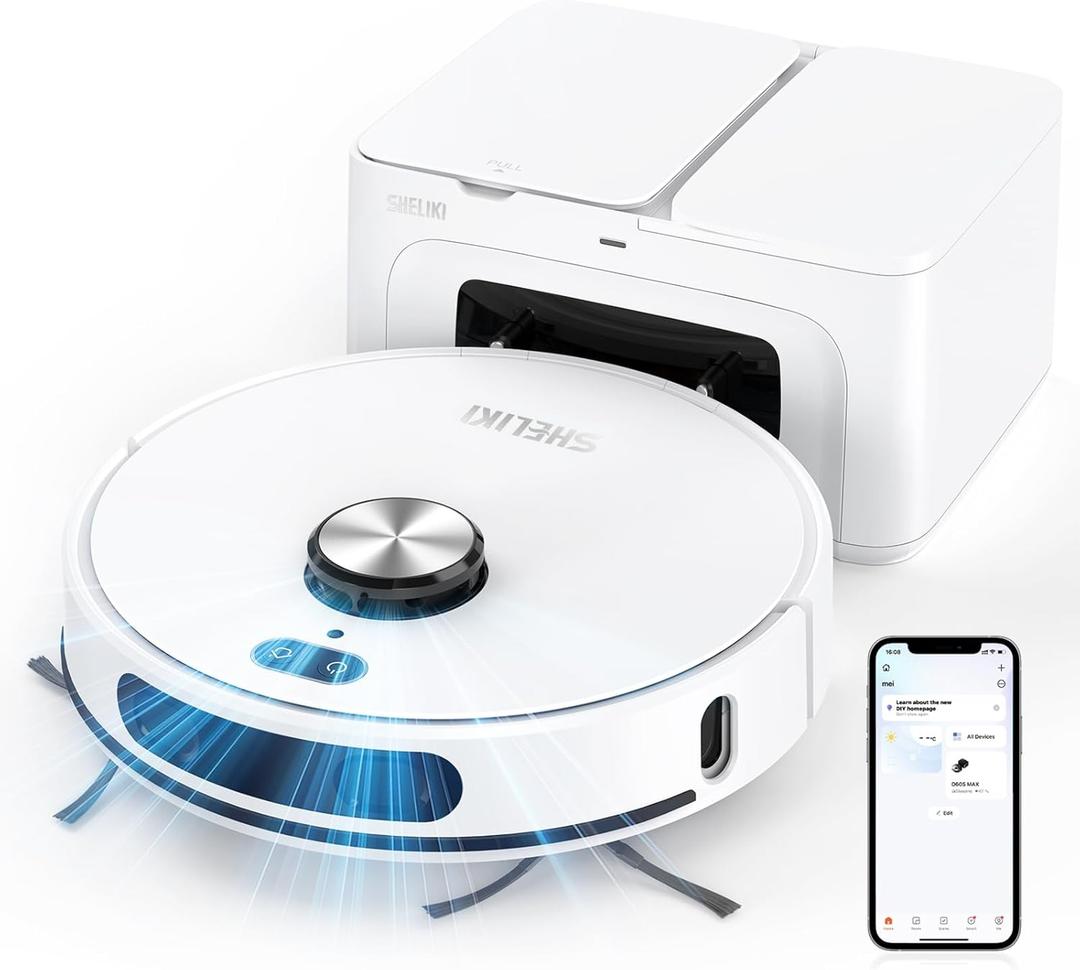 Robot Vacuum and Mop Combo, 3-in-1 Robotic Vacuums Cleaner with 70-Day Self-Emptying Base BXX