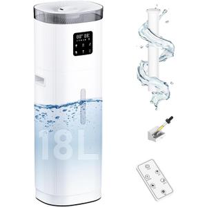 Humidifier Large Room, 2000 sq.ft Quiet Whole House Humidifier, 4.8Gal/18L Large Water Tank, 30%-95% Custom Humidity, Top Fill, 800ml/h Cool Mist, Extension Tube, Remote Control, Aroma Box