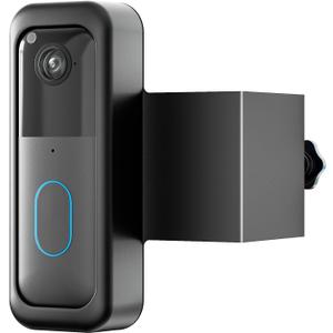 Anti-Theft Blink Doorbell Mount, No-Drill Mounting Bracket for All-New Blink Video Doorbell Camera, Non-Blocking Motion Sensor, Easy to Install, Door Mount Holder for Apartments, Renters (Black)