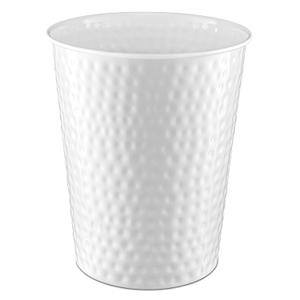 Monarch Abode Metal Bathroom Trash Can Waste Basket for Bedroom, Office Desk, & Dorm, Hand Hammered, Durable Decorative White Small Trash Can Bathroom Garbage Bin Wastebasket