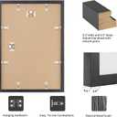 Puthiac 12x18 Solid Oak Wood Picture Frame, Fits 8x12 with Mat or 12x18 Without Mat, Wall Display Only, Vertical or Horizontal, Plexi Front, 1 Pack, Black