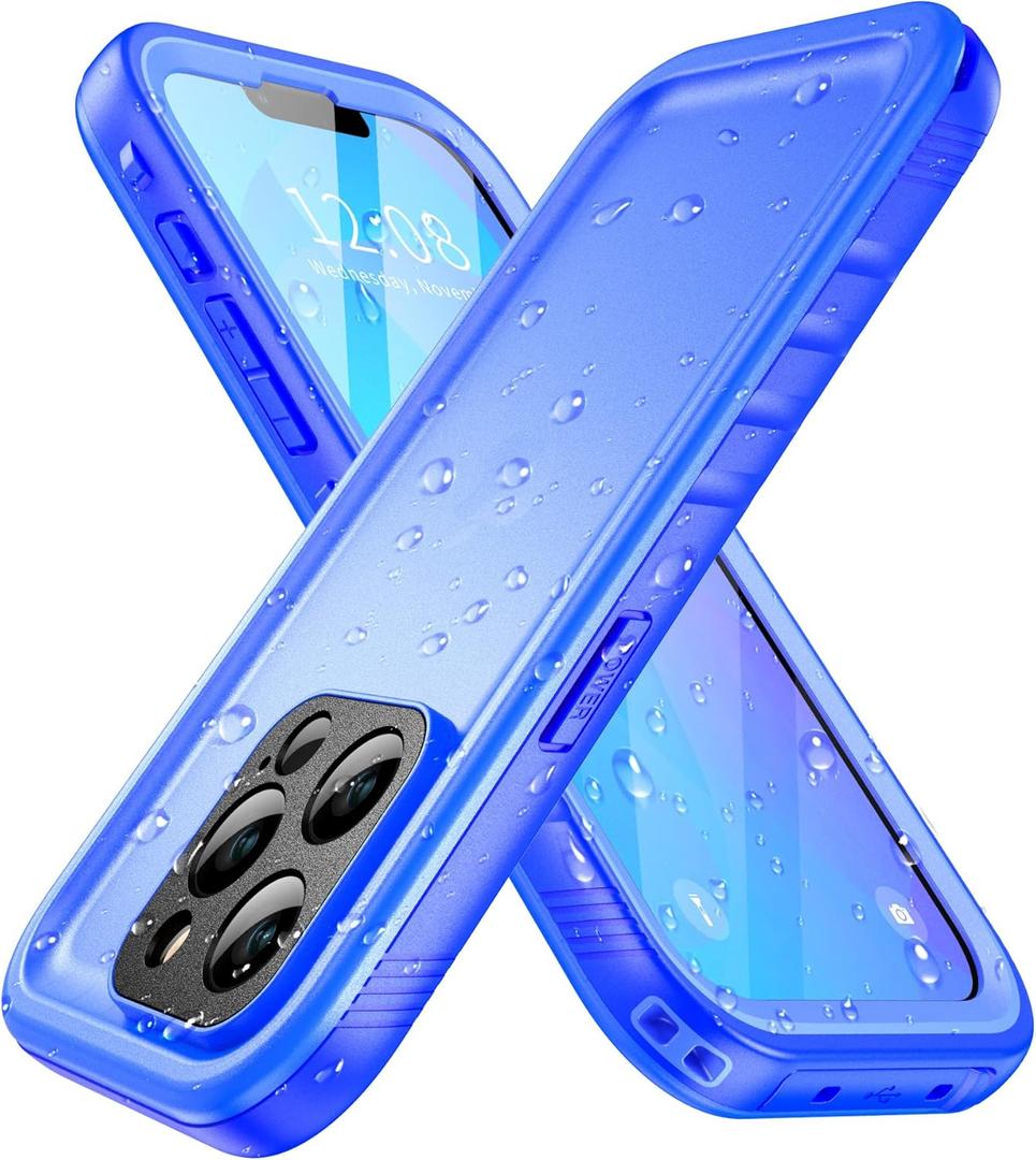 SPORTLINK Compatible with iPhone 13 Pro Waterproof Shockproof Case with Built in Screen Protector - Full Body Heavy Duty Dustproof Rugged 360 Full Sealed Protective Cover 6.1 Inch (Blue) (for iPhone 13 Pro)