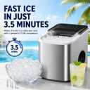 38 lbs/Day Countertop Ice Maker, 9 Ice Cubes in 3.5 Minutes
2 Ice Sizes, Self-Cleaning Portable Ice Machine, 170W Compressor, <45 dB Quiet for Home, Kitchen, Office, RV & Party