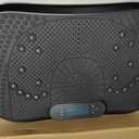 AXV Vibration Plate Fitness Platform Exercise Machine Vibrating Shaking Curved Design 200W Powerful Oscillating 120 Level Shake Plate for Lymphatic Drainage Recovery Whole Body Toning With Handles, Color: SLIM.BLACK