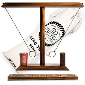 Ring Toss Game for Adults, Hook and Ring Game with Exclusive Carrying case & Unique Stainless Mini Cup, Super Easy to Assemble, XL Size(15.7" X 13"), Outdoor, Family