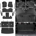 Floor Mats Cargo Mat for 2018-2024 Ford Expedition 7 Seats Accessories (Not for Max Model), All Weather TPE Cargo Liner Backrest Mats Door Sill Protectors (Floor Mats Set)