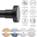Shower Curtain Rod Tension - Never Rust No Drill Non-Slip Spring Tension Shower Rod, 43-73 inches Stainless Steel, Matte Black