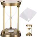 Empty Hourglass, Vintage Bronze Fillable Sand Timer with Hourglass Paper, Decorative Hourglass Timer with Alloy Frame and Glass, DIY Clock Frame Without Sands for Wedding Home Decor