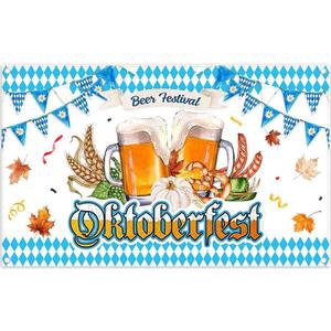 2 x ZTHMOE Fabric 72x43inch Oktoberfest Photography Backdrop Blue White German Bavarian Beer Festival Background Autumn Harvest Celebration Party Decorations Photo Banner Booth 2 x ZTHMOE Fabric 72x43inch Oktoberfest Photography Backdrop Blue White German Bavarian Beer Festival Background Autumn Harvest Celebration Party Decorations Photo Banner Booth