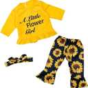 BABESIDE 3 Pcs Reborn Baby Doll Clothes Set for 17-22 Inch Babydolls, Sunflower Baby Dolls Clothes with Headband for Realistic Baby Doll Accessories