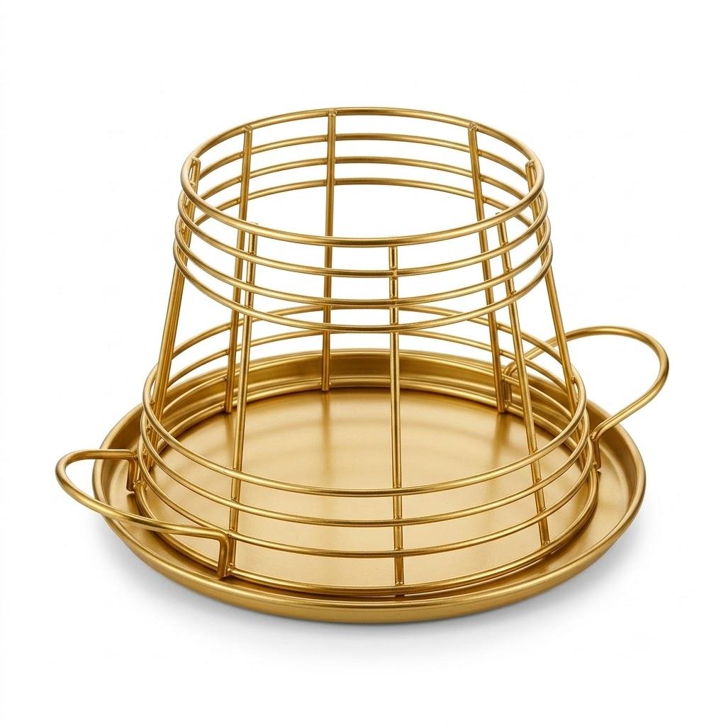Gold Wire Beverage Dispenser Stand