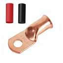 Heavy Duty 3/0x3/8 Copper Wire Lugs,12Pcs 3/0 AWG 3/8'' Stud Tubular Ring Terminals with 12Pcs Heat Shrink Tubing for Vehicle Boat Marine Audio