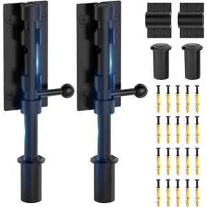 Barrel Bolt Latch, Slide Bolt Gate Latch, 6.3 Inch Heavy Duty Solid 304 Stainless Steel Black Finish Door Lock for Fence/Wooden/Barn Door/Yard Door/Shed Door/Interior Door Latch (2 Pack Black)