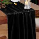 P Pothuiny Velvet Black Table Runner 20 x 120Inch/ 10ft Long Luxurious Elegant Velvet Fabric Table Runner for Wedding Reception, Thanksgiving, Halloween, Christmas Decor