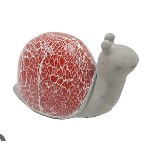 HD Designs Outdoors Mosaic Snail Statue - Red