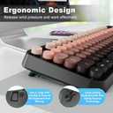 6 x FD Wireless Keyboard and Mouse Combo - 2.4G Full-Sized Cute Colorful Mouse and Keyboard with 104 Round Keys Retro Typewriter Keyboard for Laptop/Windows/PC - Black Gradient