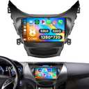 8 Core Car Radio Stereo for Hyundai Elantra 2011 2012 2013 with Wireless CarPlay Android Auto 2+64G 9 Inch Touch Screen for Elantra Dash Kit with 32EQ 59UI