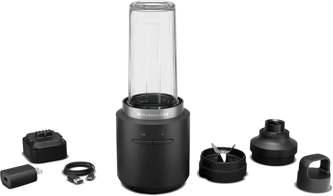 KitchenAid Go Cordless Personal Blender - battery included, KSBR256, Black Matte