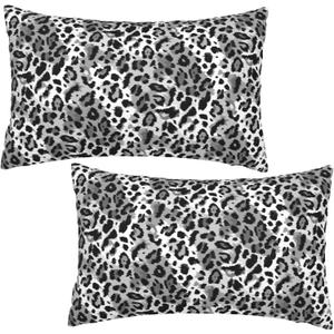 Black Leopard Throw Pillow Covers, 2 Sets 12X20 Inch Decorative Cheetah Throw Pillow Cases, Soft Cushion Case for Room Home Decoration