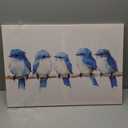 Birds Canvas Wall Art Flock of Blue Birds Stood on Branch Pictures Wild Animal Painting Vintage Prints Minimalism Artwork for Living Room Home Decor Framed(Birds-12,16.00x24.00 inch)
