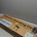 HUANUO 32" Small Electric Standing Desk Adjustable Height, 4 Memory Height Settings, Sit Stand Up Desk for Home Office & Computer Workstation, Black and Gold Frame (32" x 19")