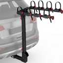 Bike Rack for Car, Truck, SUV, Tilting Foldable Bike Rack with 2 Inches Hitch and Adjustable Cradles, 4 Bike Hitch Rack, Up to 165 LBS, Double Lock Design, Black