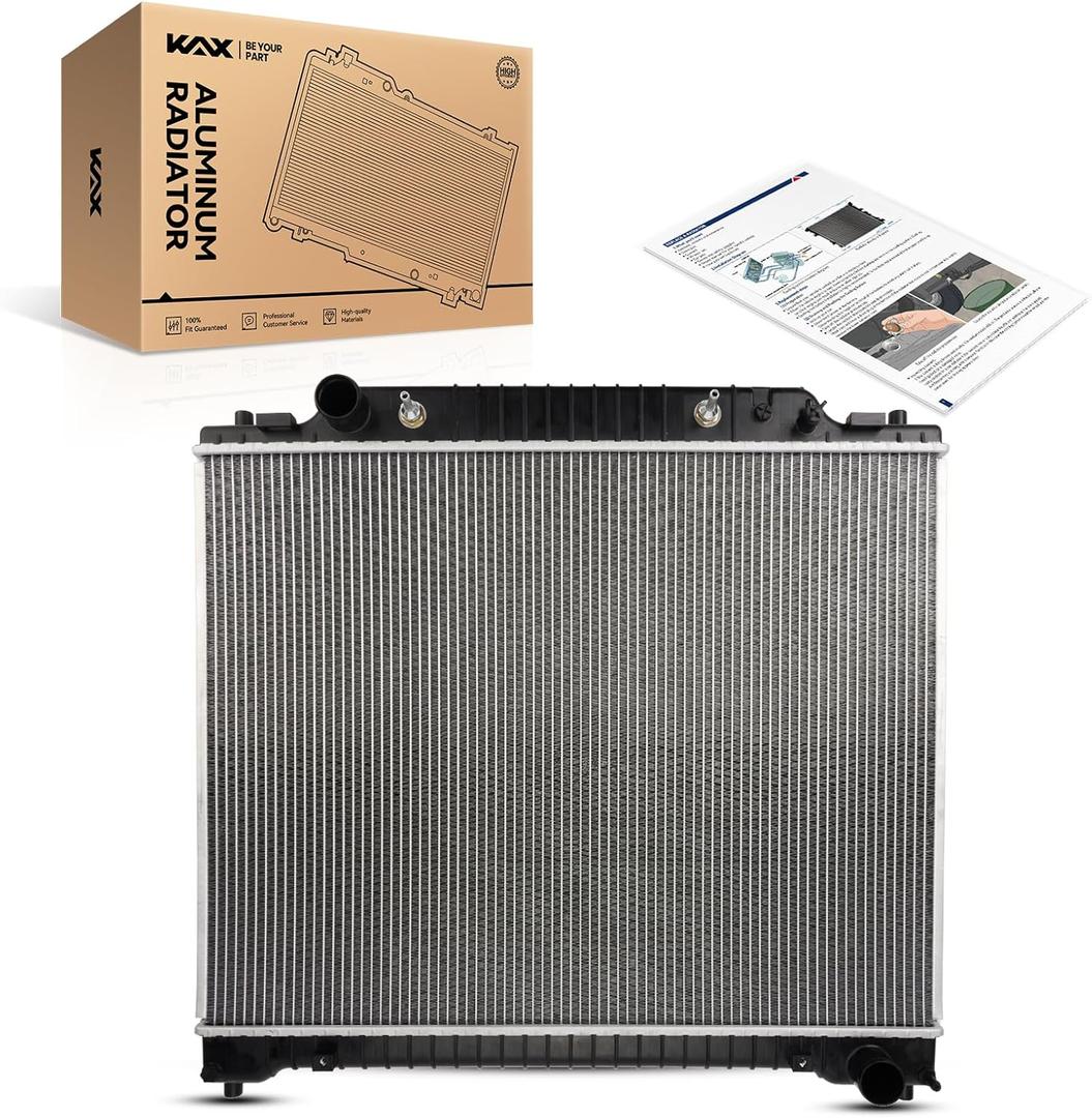 KAX CU1995 Engine Radiator, Compatible with E-150, E-250, E-150/E-250/E-350/E-450 Econoline/Club Wagon/Econoline Club Wagon/Super Duty, Econoline Super Duty(w/ 3/8 Transmission Oil Cooler Connections)