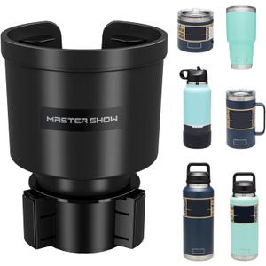 Upgraded Universal Car Cup Holder Expander for 3.4"-4" Bottles - Adjustable Base Fits Most Vehicles, SUVs & Trucks - Heavy Duty Adapter for Oversized Tumblers & Mugs