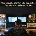 2 Pack Large Sound Dampening Blankets - 96" x 80" Heavy Duty 850GSM Acoustic Sound Blankets for Studio, Noise Reduction in Rooms, Home Theaters | Grommets for Easy Hanging, Light Blocking