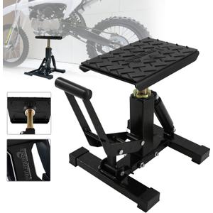 POLARBEAR Dirt Bike Stand Adjustable Jack Stand 1200Lbs Capacity Engine Stand Vertical Rise Easy Operated with DIY Stickers Lightweight(Black)