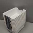 IRIS USA Plastic Storage Baskets, 12-Pack, Made in USA, Shelf Baskets Small Baskets Organizing Bins For Pantry Countertops Closet Shelves Office, Muti-Purpose, Nestable, Easy Carry, White