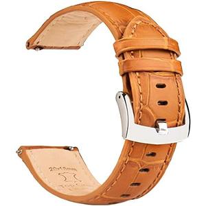 OTTOODY Alligator Grain Leather Watch Bands, Quick Release Top Grain Leather Watch Straps for Men & Women - Choice of Color & Width 18mm, 20mm, 21mm or 22mm, Wristband for Watch & Smartwatch