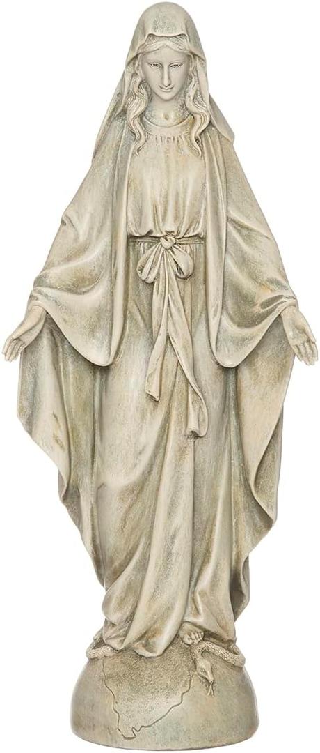 Joseph's Studio by Roman Inc., Our Lady of Grace, Garden Collection, Religious Statue, Holy Family, Memorial, Angel, Patron Saint, Garden Dcor (14x5x3)