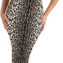 Women's Summer Bodycon Maxi Dress - Short Sleeve Slit Going Out Club Party Long Pencil Sheath Dresses (Brown, XXXL)