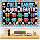 Ctosree 75 Pcs January Bulletin Board Decorations Set Winter Classroom Decor Winter Gloves Snowflakes Cold Hands Warm Hearts Cutout with Glue Point for Teacher School Classroom Chalkboard Decor