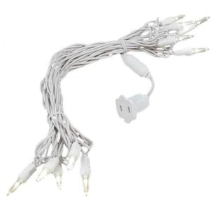 Novelty Lights Vintage Style T5 Warm White LED Christmas Lights, 11 Feet White Wire String of 10 Mini Bulbs, UL Listed Indoor/Outdoor Tree Lighting