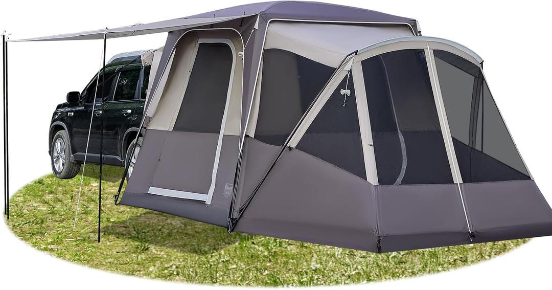 TIMBER RIDGE 5-9 Person SUV Tent with Screen Porch and Awning for Family Camping, Weather Resistant and Portable Van or Car Tent, Includes Rainfly and Storage Bag, 13' W X 10' L X 7.1' H
