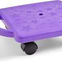 hand2mind Purple Indoor Scooter Board with Safety Handles for Kids Ages 6-12, Plastic Floor Scooter Board with Rollers, Physical Education for Home, Homeschool Supplies (Pack of 1)