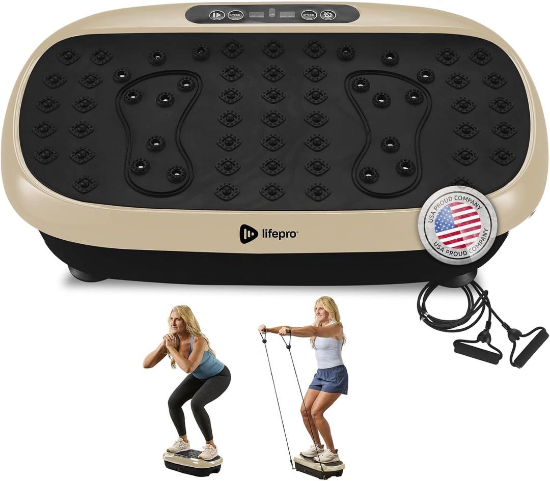 Lifepro HexaPlate Lite Vibration Plate Exercise Machine with Magnetic Acupoints - Full Body Vibration Platform for Beginners and Recovery - Lymphatic Drainage Massager for Muscle Toning and Fitness