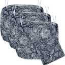 NettyPro Outdoor Cushion Covers for Patio Furniture 4 Pack UV Resistant Water Repellent Patio Chair Seat Cushion Slipcovers, 24 x 24 x 4 Inch, Replacement Cover Only, Slate Grey Paisley